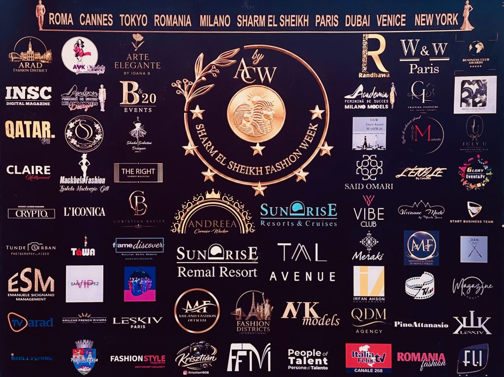 Offizielle Pressewand der Sharm El Sheikh Wand mit allen Partner-Logos, inklusive frame discover. Foto: Jana Kwiatkowski